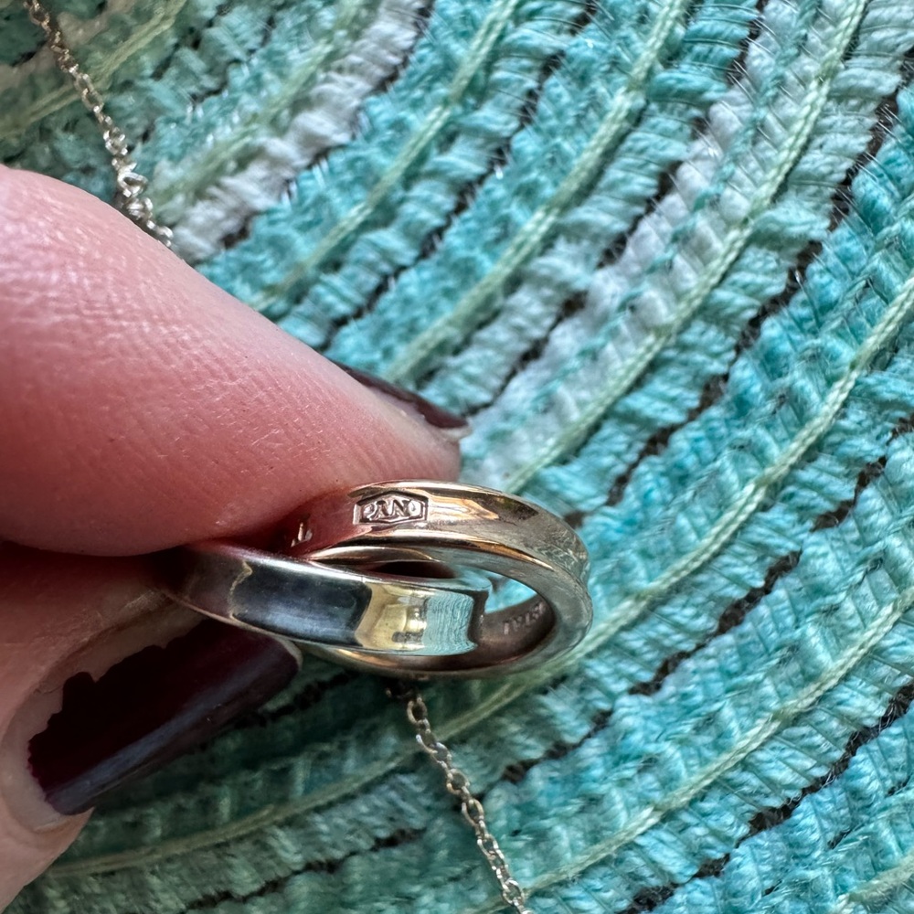 Tiffany & Co. Silver and Rubedo Rose Gold 1837 Interlocking Pendant - Picture 11 of 13